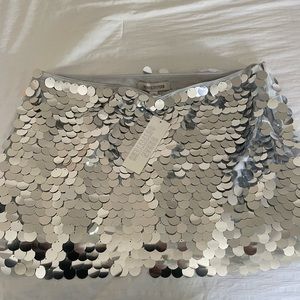 NWT Urban outfitters sequin disco silver mini skirt